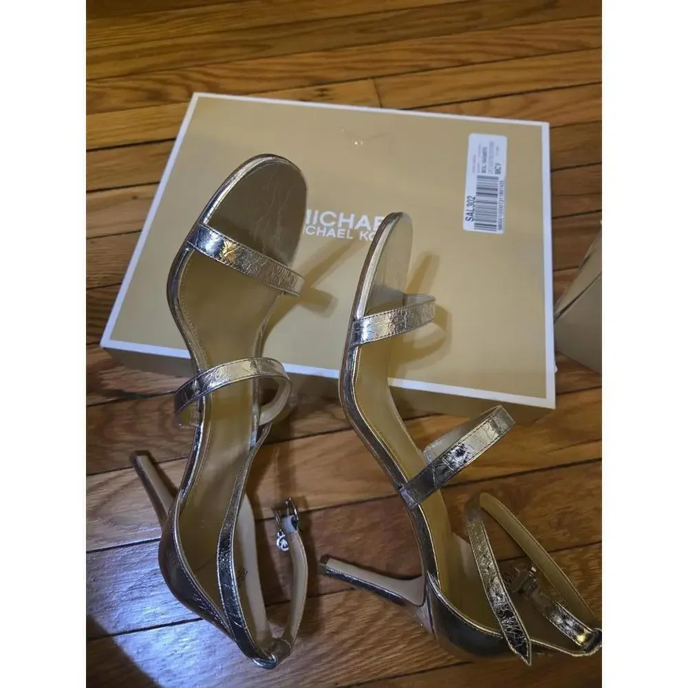 Michael Kors Women's Metallic Strappy High Heel Sandals